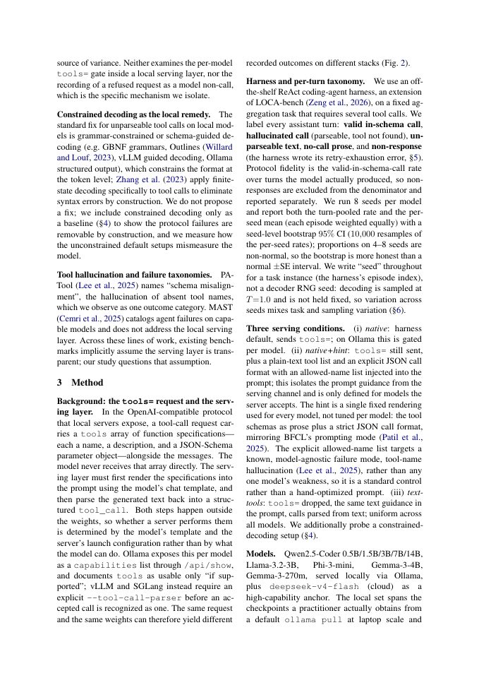 Page 3 of Measuring the Serving Stack Instead of the Model: Hidden Confounds in Local Tool-Use Evaluation