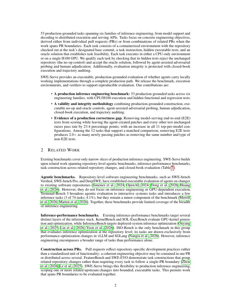 Page 2 of SWE-Serve: Benchmarking Agentic Engineering For Production Inference Serving