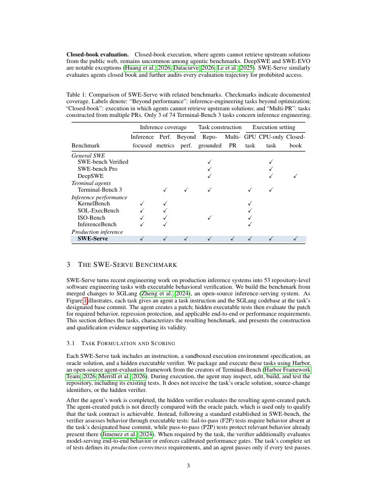 Page 3 of SWE-Serve: Benchmarking Agentic Engineering For Production Inference Serving
