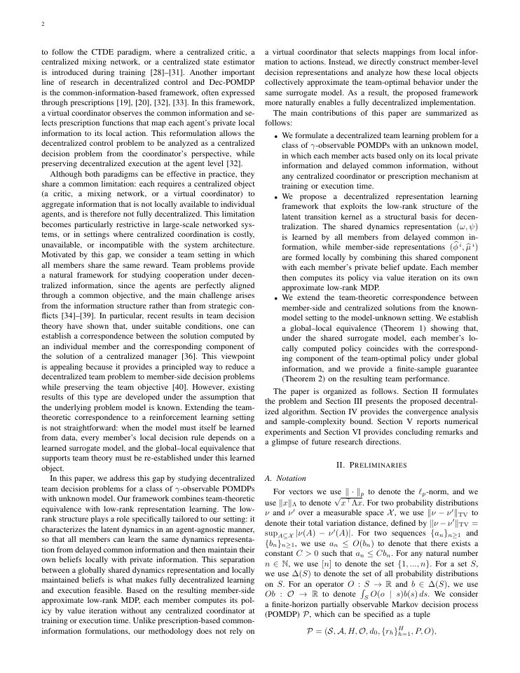 Page 2 of A Decentralized Partially Observable Team Decision Methodology with Delayed Information Sharing