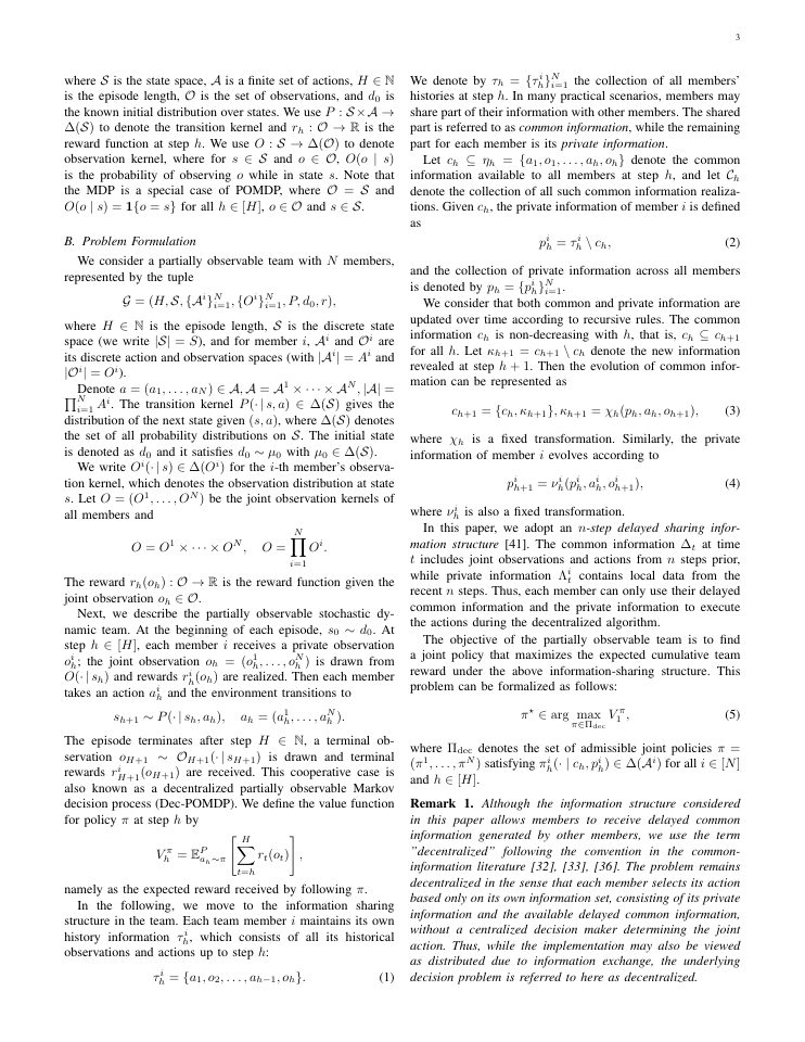 Page 3 of A Decentralized Partially Observable Team Decision Methodology with Delayed Information Sharing