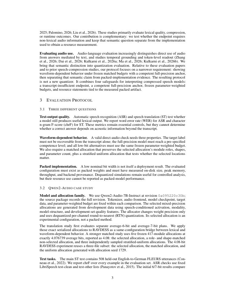 Page 3 of Text Scores Can Miss Waveform Use: A Qwen2-Audio Quantization Case Study