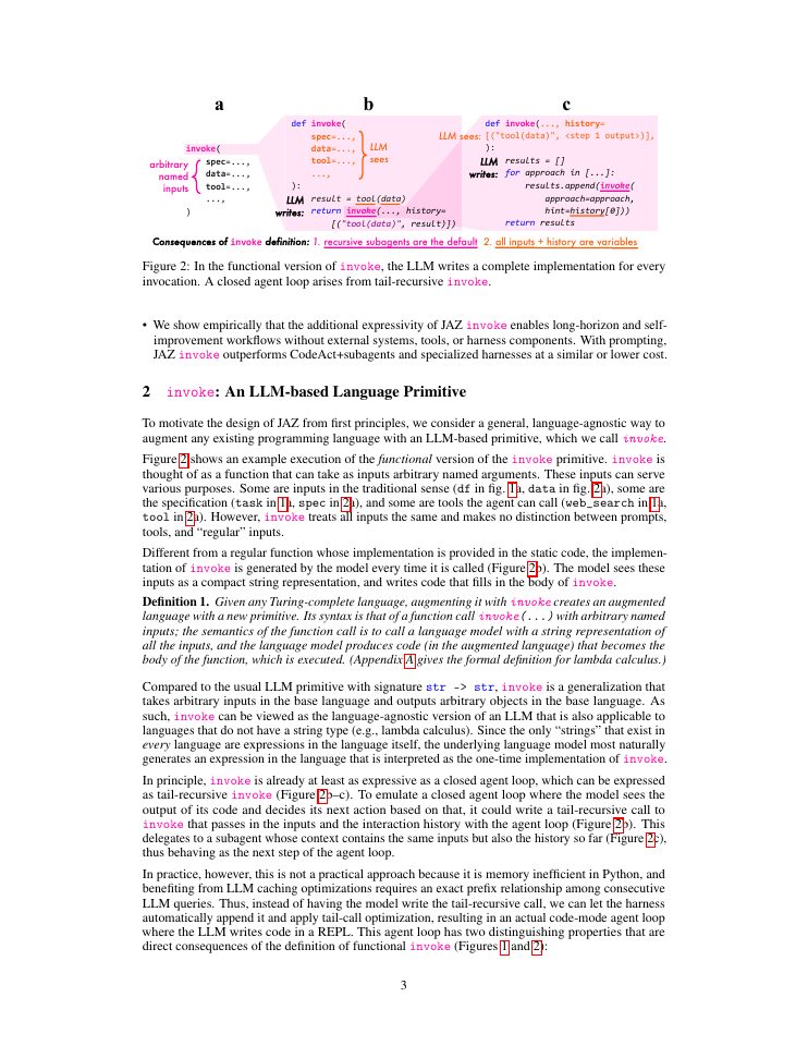Page 3 of Harness as a Language: A Minimalist Agent Framework With Maximal Expressivity