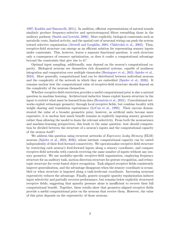 Page 2 of The Computational Value of Sensory-Aligned Receptive Fields Depends on Neuronal Expressivity