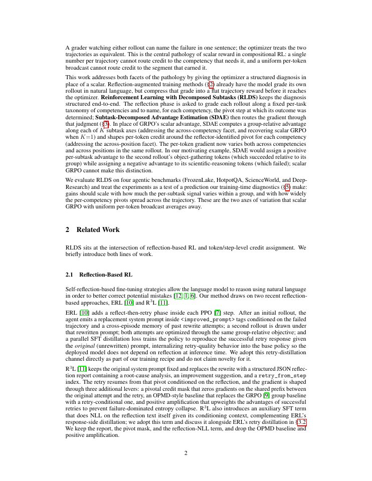 Page 2 of Reinforcement Learning with Decomposed Subtasks