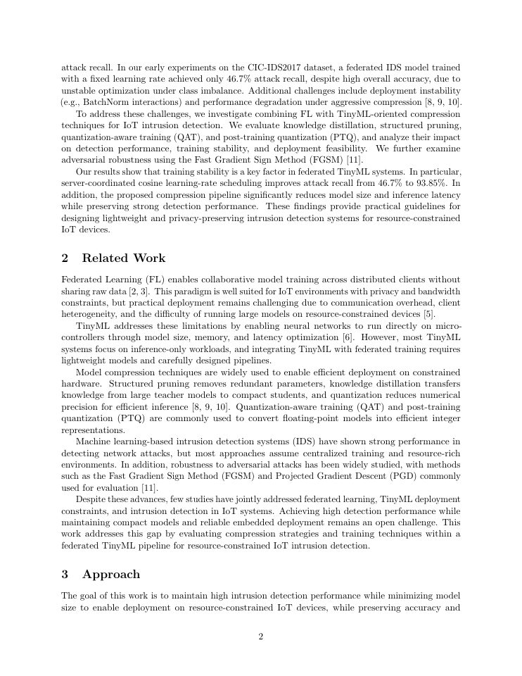 Page 2 of Reliable Federated TinyML Deployment for IoT Security
