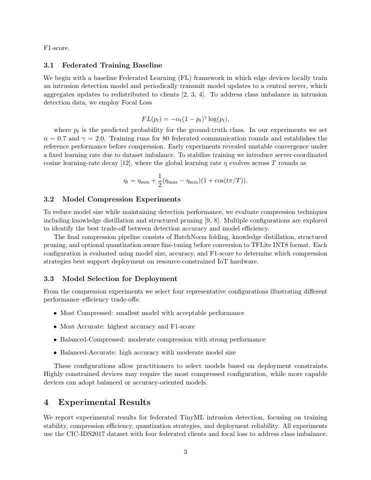Page 3 of Reliable Federated TinyML Deployment for IoT Security
