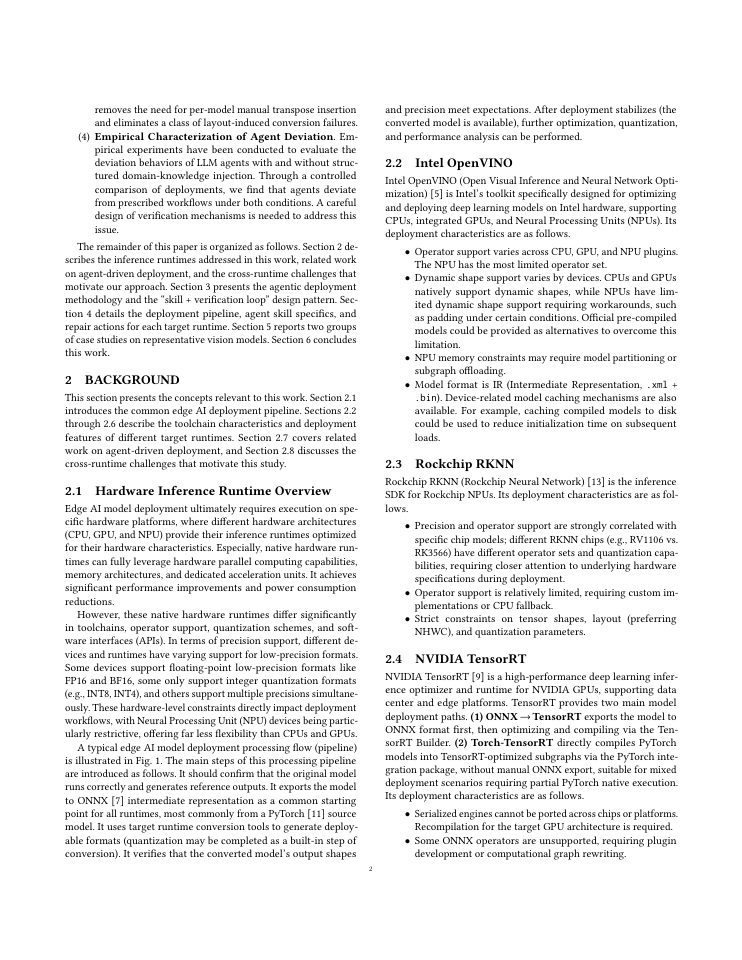 Page 2 of From PyTorch to the NPU: LLM-Agent-Driven Model Conversion Across Heterogeneous Inference Runtimes