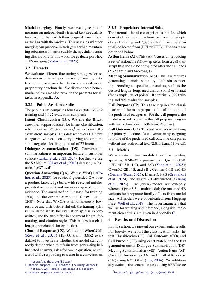 Page 3 of Can One Adapted Model Do It All? Fine-Tuning Strategy Selection for Customer Support LLMs