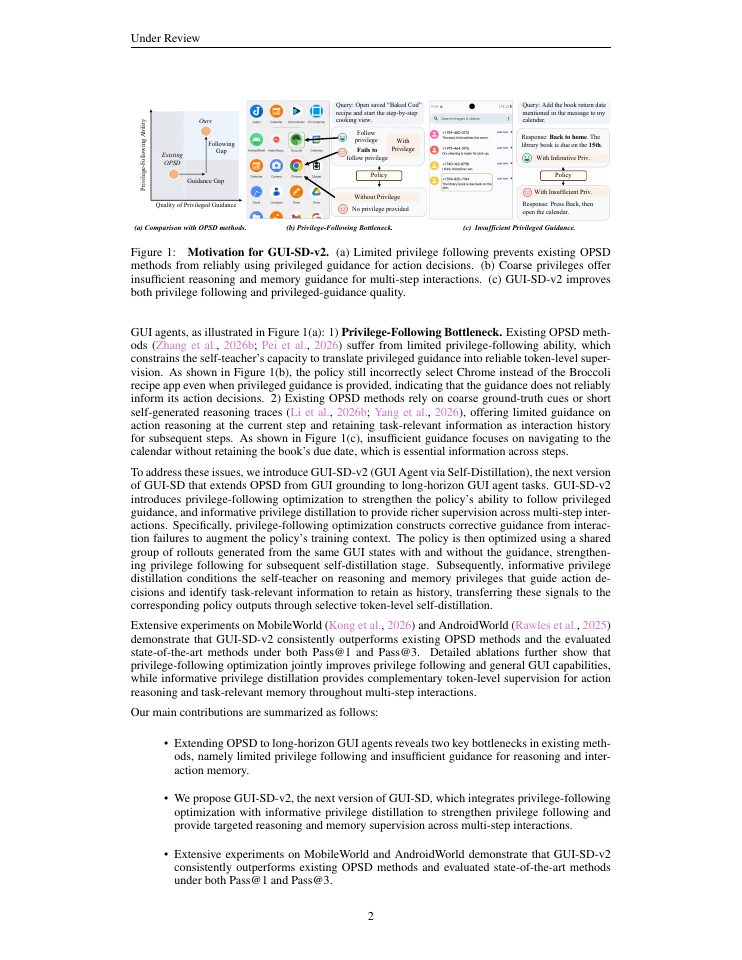 Page 2 of Learn How to Act from Your Own Interactions: On-Policy Self-Distillation for GUI Agents