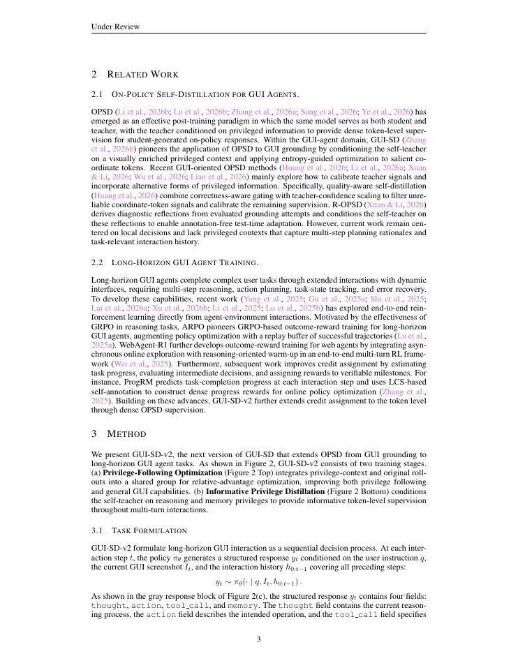 Page 3 of Learn How to Act from Your Own Interactions: On-Policy Self-Distillation for GUI Agents