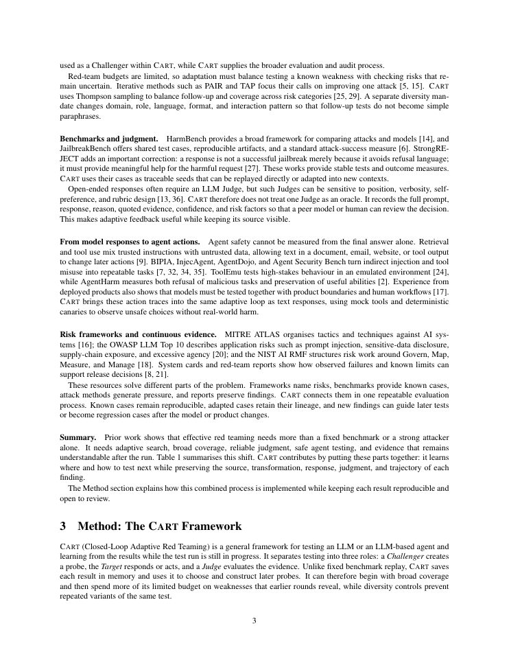 Page 3 of CART: Closed-Loop Adaptive Red Teaming for Large Language Models