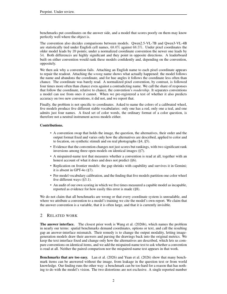 Page 2 of What Looks Like a Capability Limit in Vision-Language Models Is a Readout Limit