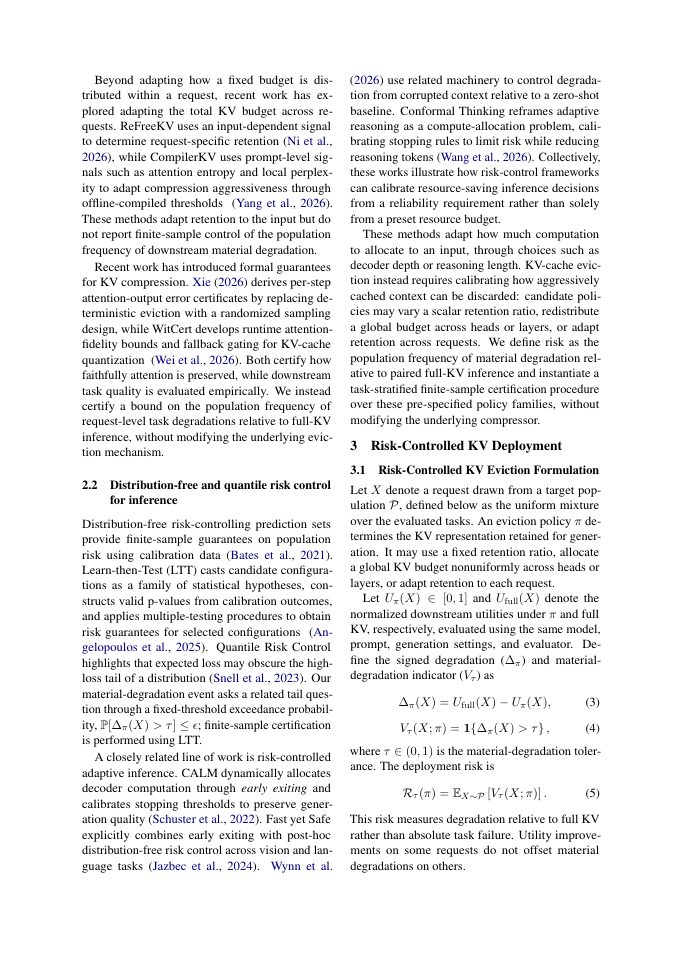 Page 3 of Risk-Controlled KV-Cache Eviction: From Memory Budgets to Risk Targets