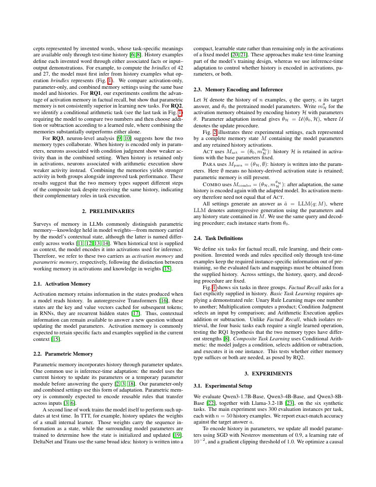 Page 2 of Complementary Roles of Activation and Parametric Memory in Few-Shot Learning