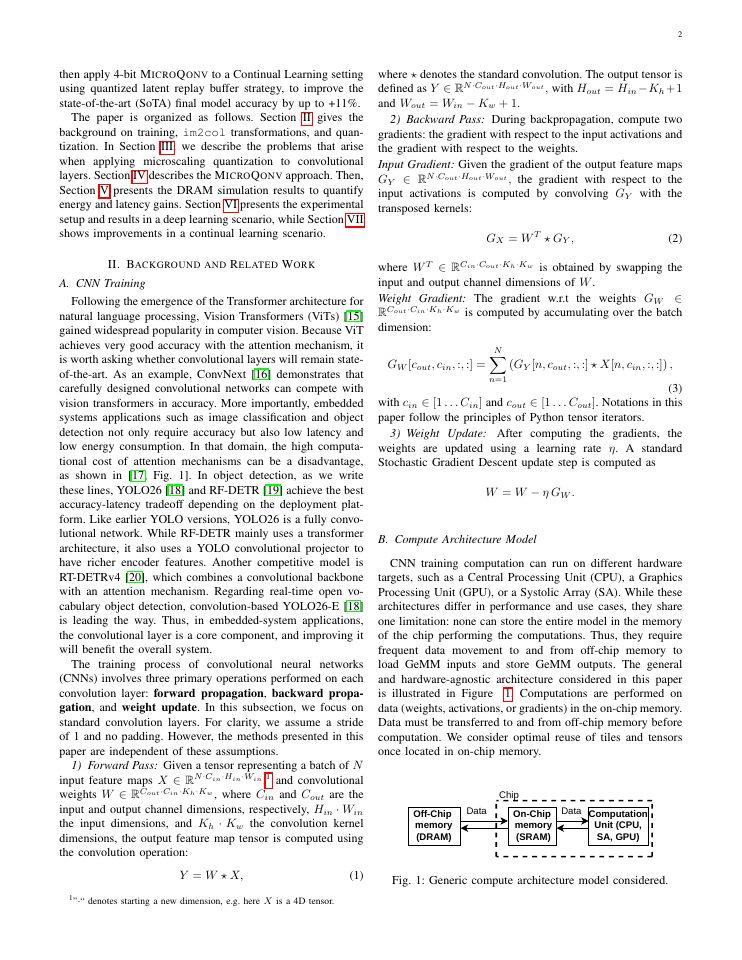 Page 2 of MicroQonv: Reshaping Convolution Tensors for Efficient Microscaling in Training and Inference