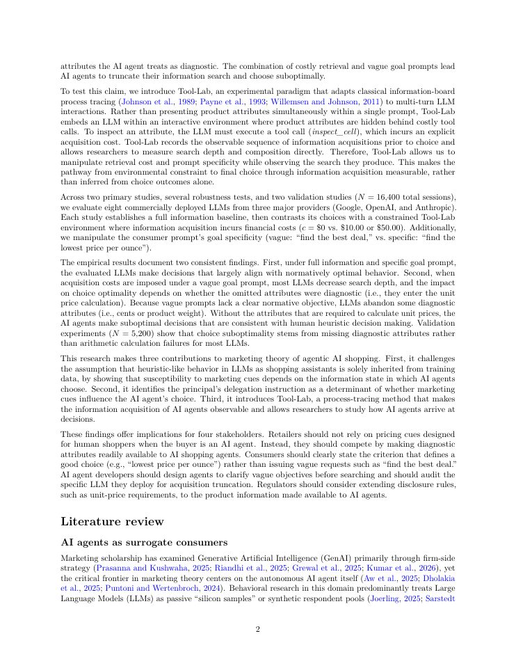 Page 2 of Shopping by algorithm: How agentic AI deploys human heuristics as a surrogate consumer