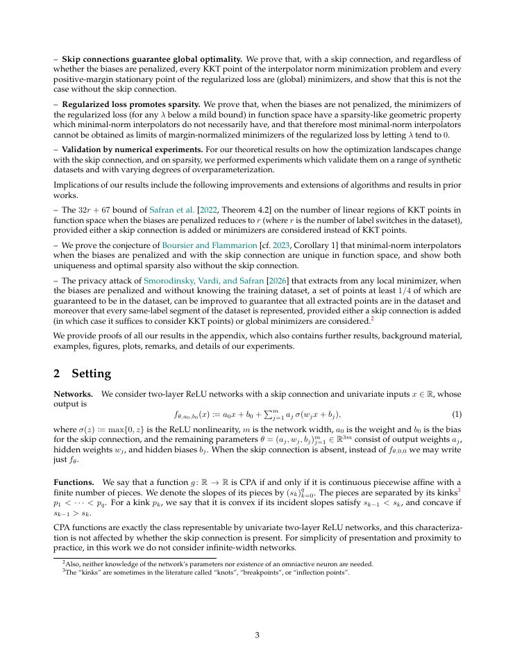 Page 3 of Minimal-Norm Univariate Two-Layer ReLU Classification: Exact Solutions and Global Optimality with Skip Connections