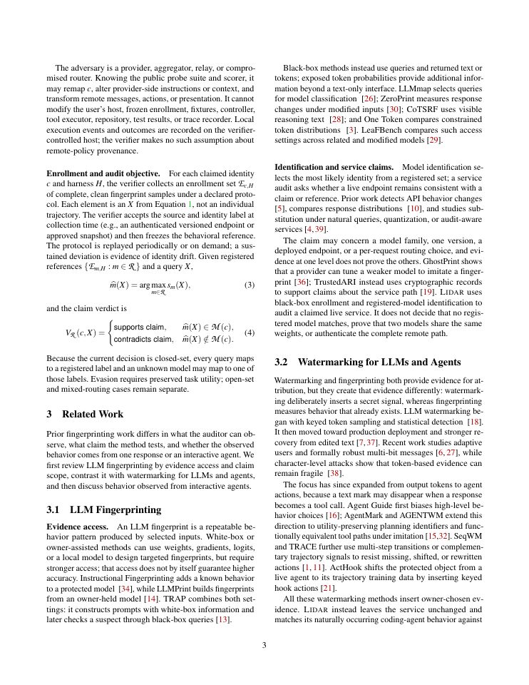 Page 3 of Who Is Behind the Harness? Fingerprinting LLMs through Agentic Behavior