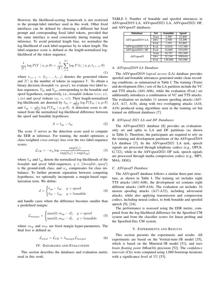 Page 3 of Spooftral: Can Voxtral Audio-Language Model Detect Speech Spoofing?