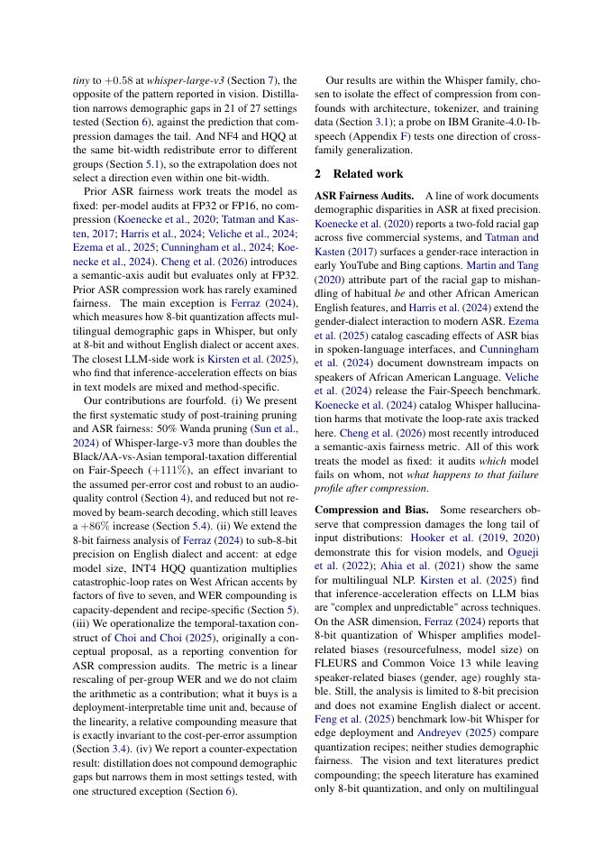 Page 2 of Temporal Taxation Compounds Under Post-Training Compression of Whisper Models