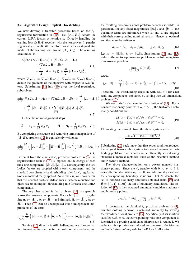 Page 3 of Automatic Rank Allocation for Low-Rank Adaptation in Large Language Models via lp Regularization