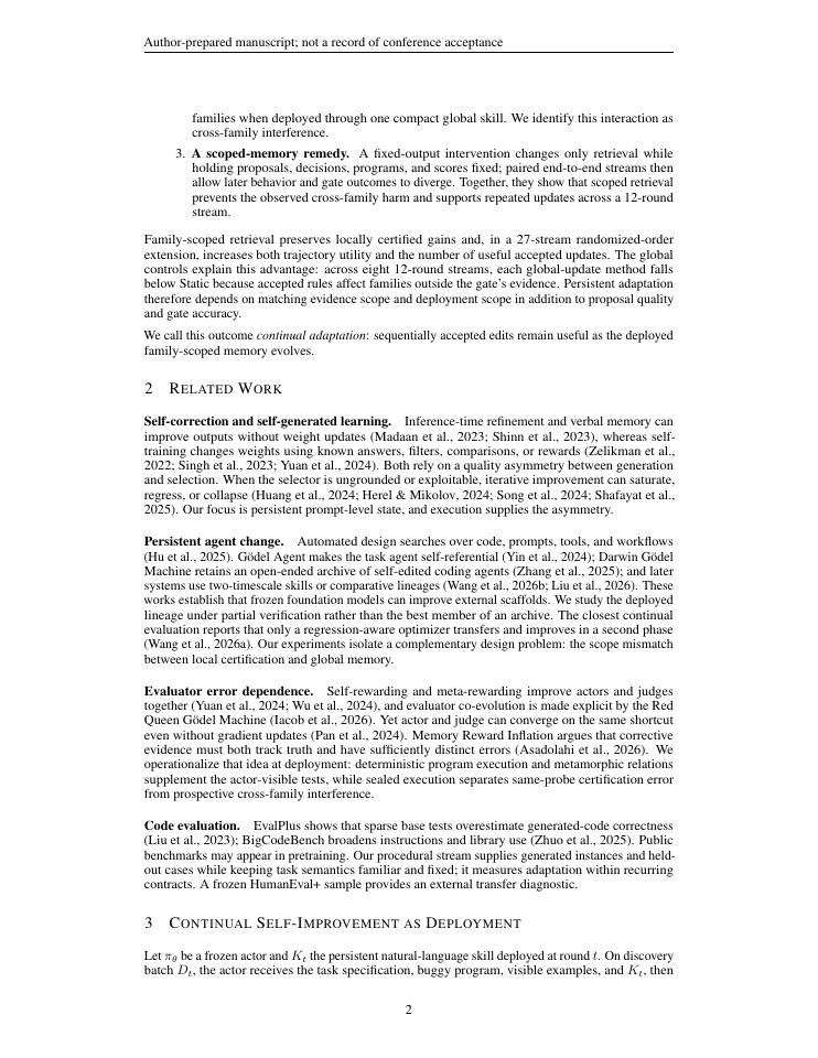 Page 2 of Scope Before You Persist: Preventing Cross-Family Interference in Agent Memory