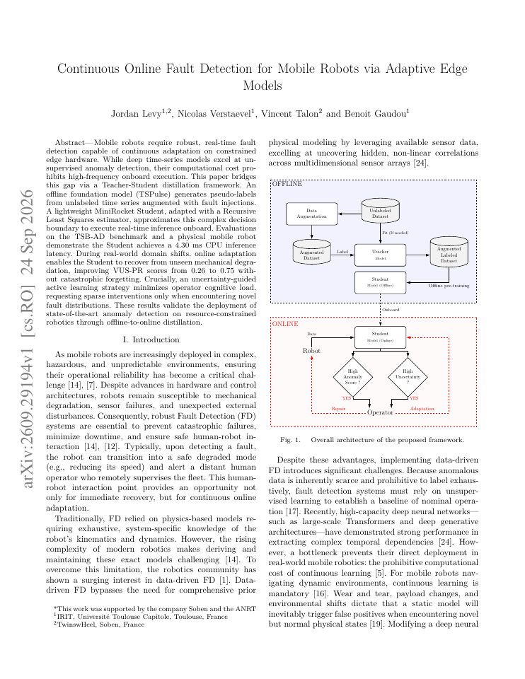 First page of Continuous Online Fault Detection for Mobile Robots via Adaptive Edge Models