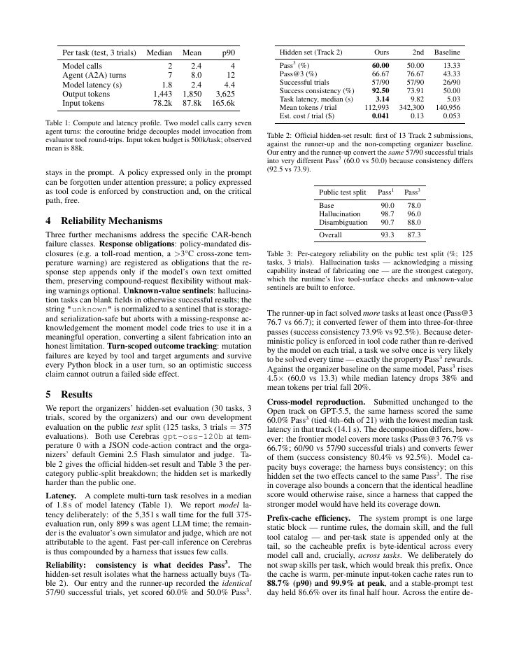 Page 3 of Policy as Code: A Coroutine-Bridge Harness for Fast-Reasoning Reliability on CAR-bench