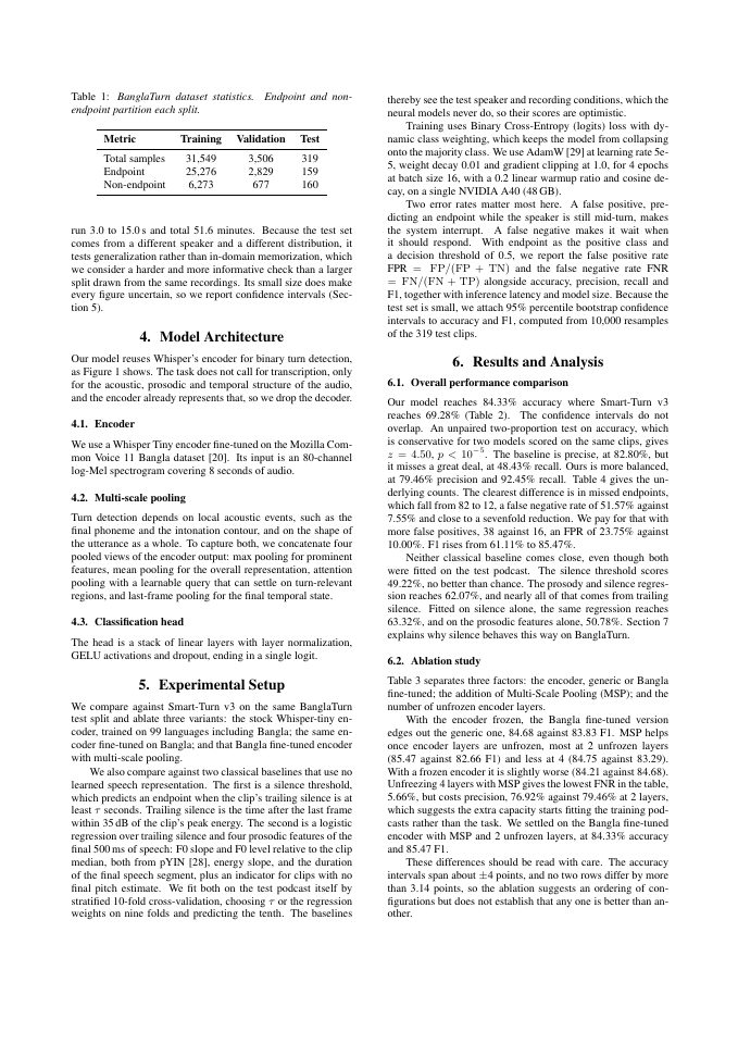 Page 3 of BanglaTurn: A Benchmark and Whisper-Based Model for End-of-Turn Detection in Bangla Speech