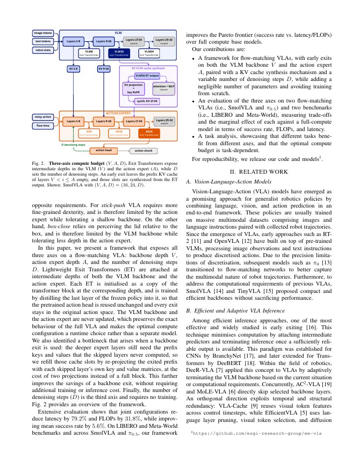 Page 2 of Decoupled Early Exits for Task-Dependent Compute Allocation in Flow-Matching VLAs
