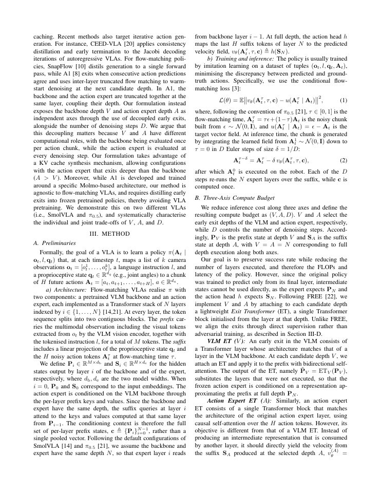 Page 3 of Decoupled Early Exits for Task-Dependent Compute Allocation in Flow-Matching VLAs