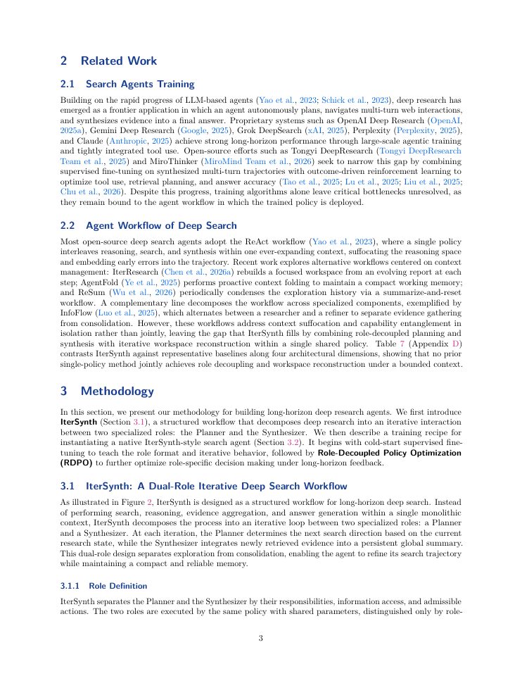 Page 3 of IterSynth: Rethinking Deep Search Agents via Role-Decoupled Iterative Synthesis