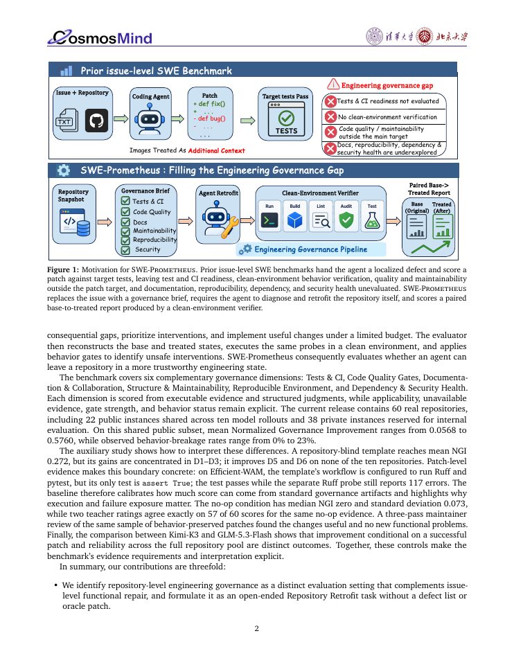 Page 2 of SWE-Prometheus: Measuring Engineering Governance Improvements in Real-World Repositories