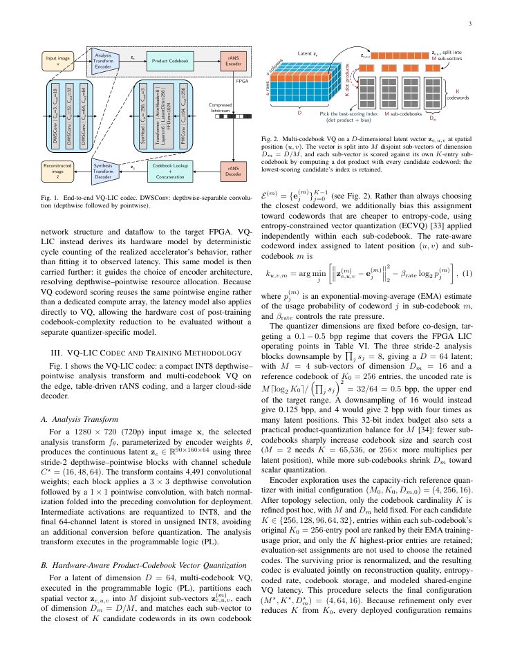 Page 3 of VQ-LIC: Shared Vector-Quantized Learned Image Compression on a Resource-Constrained FPGA
