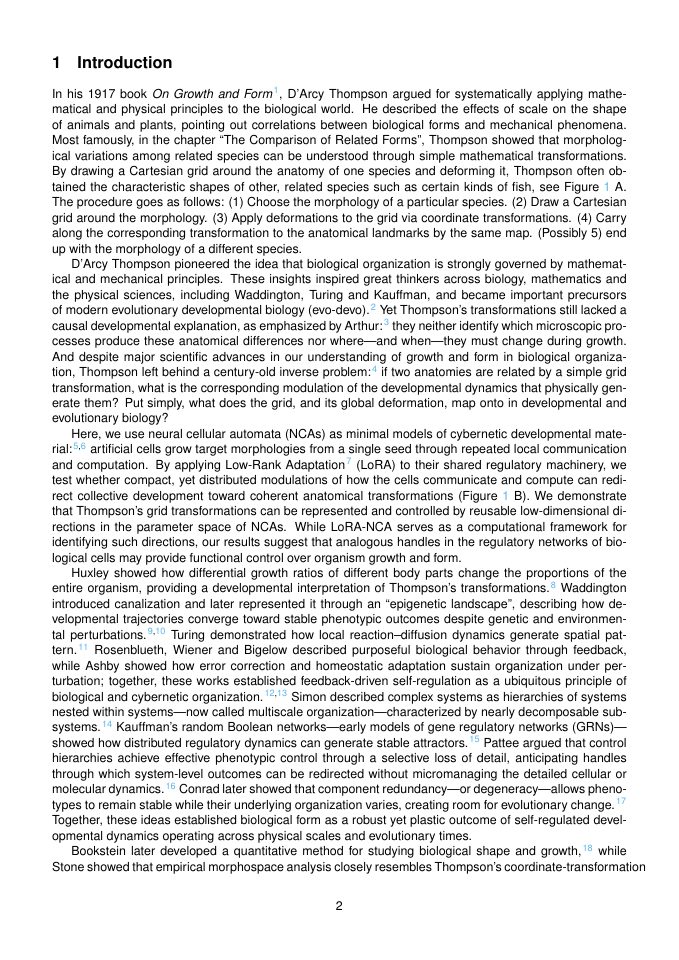 Page 2 of On Growth and Form, and Function: Reusable Regulatory Handles Control Phenotypic Variation