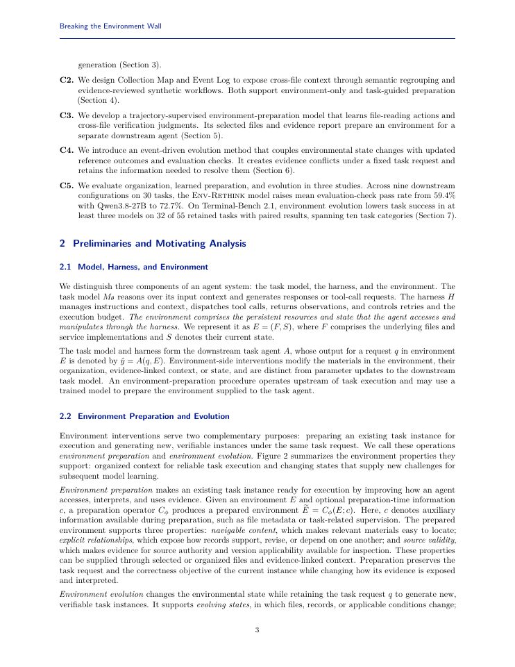 Page 3 of Breaking the Environment Wall: Evolving LLM Agent Environments for Recursive Self-Improvement