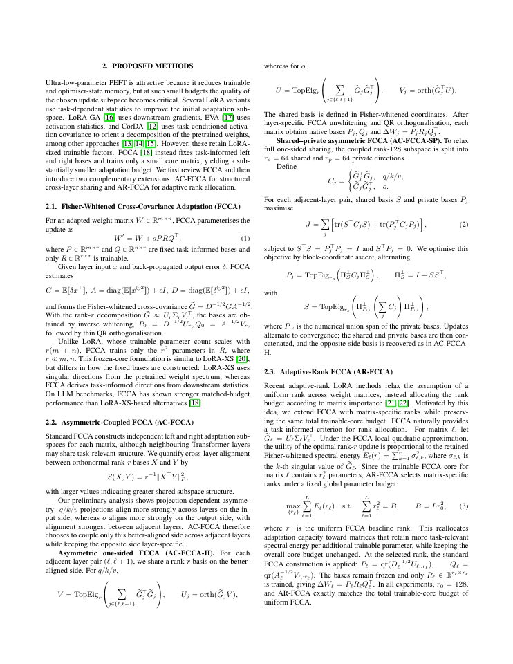 Page 2 of Adaptive Fisher-Whitened Cross-Covariance for Low-Resource Speech Recognition