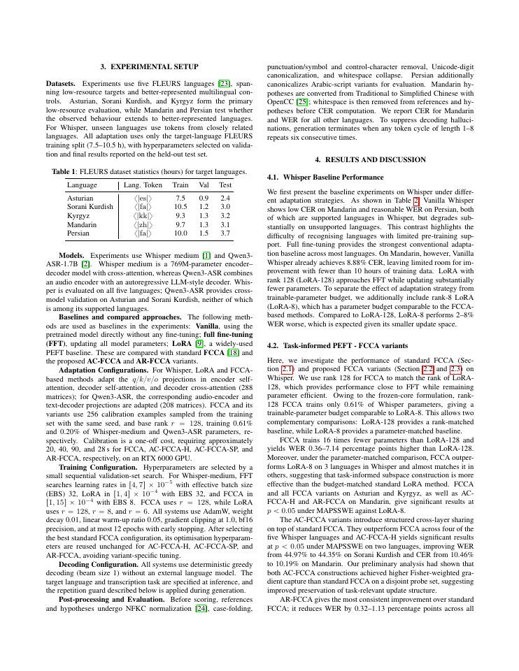 Page 3 of Adaptive Fisher-Whitened Cross-Covariance for Low-Resource Speech Recognition