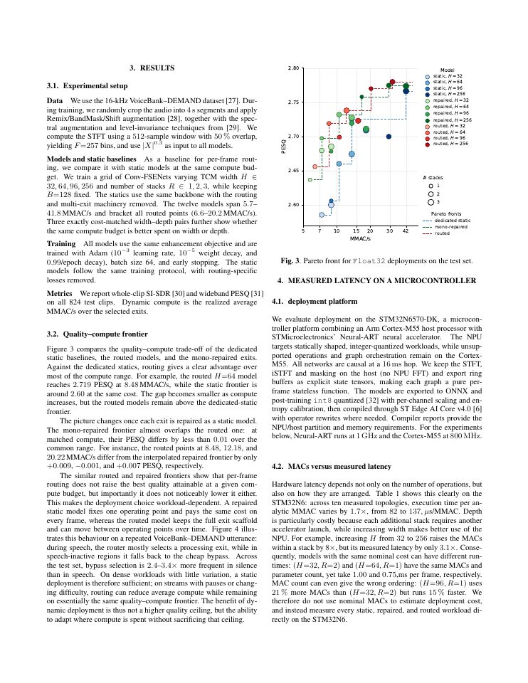 Page 3 of Does per-frame early exit pay? A compute-matched study of dynamic depth for on-device speech enhancement