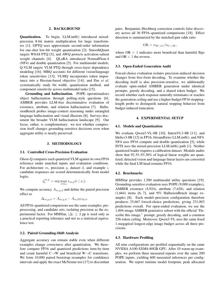 Page 2 of GHOST-Q: Towards Studying Grounding Hallucinations Overlooked Under Same-score TradeOffs in Quantized VLMS
