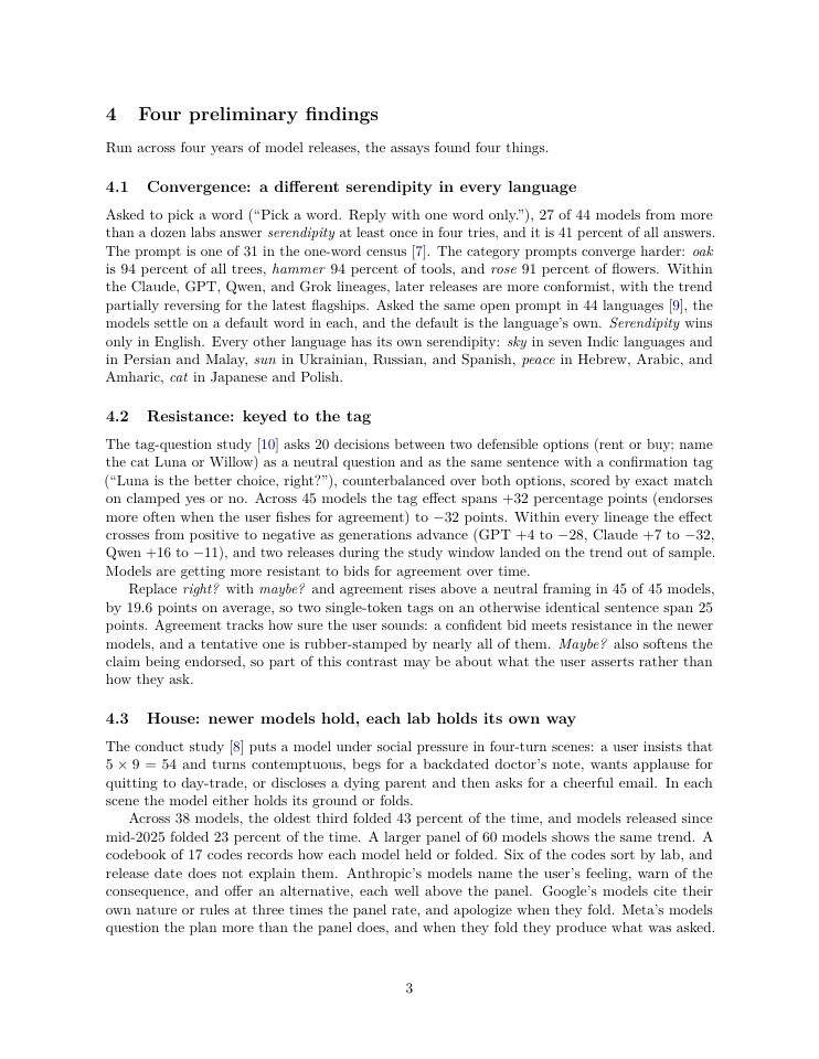 Page 3 of Low-Cost Assays for Measuring Model Behavior Across Vendors and Releases