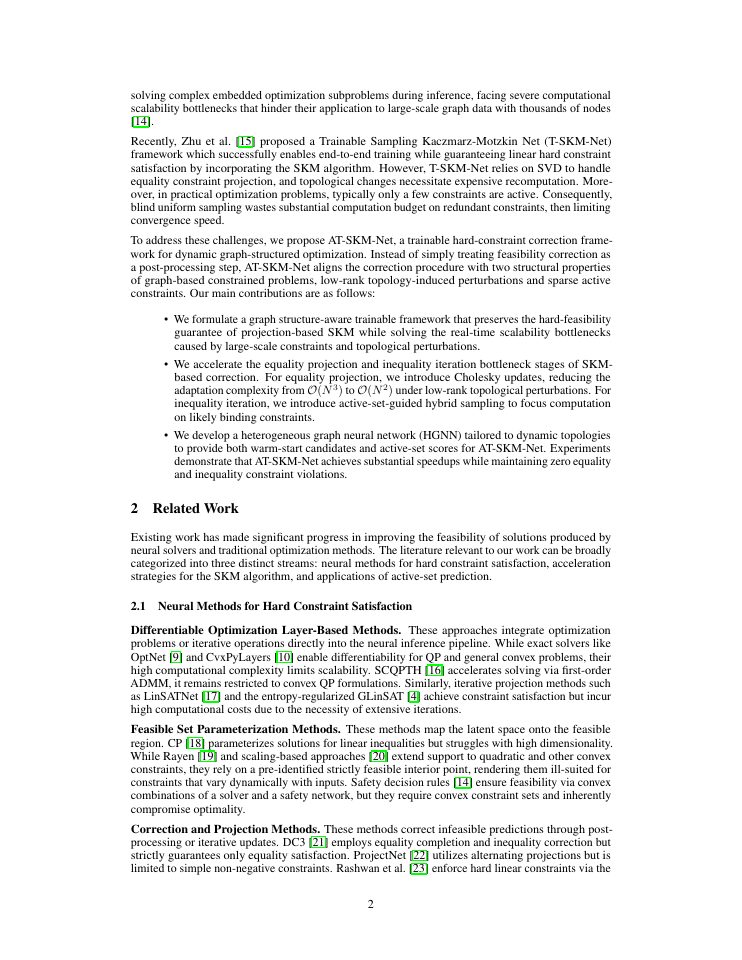 Page 2 of AT-SKM-Net: An Accelerated Trainable Sampling Kaczmarz-Motzkin Framework for Linear Hard-Constraint Feasibility on Dynamic Graphs