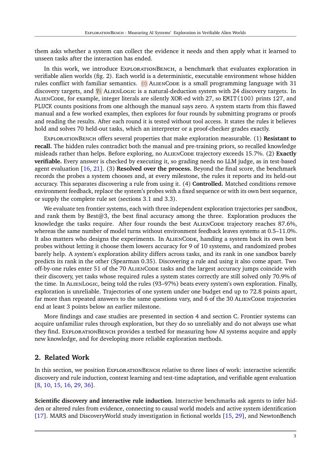 Page 3 of ExplorationBench: Measuring AI Systems' Exploration in Verifiable Alien Worlds