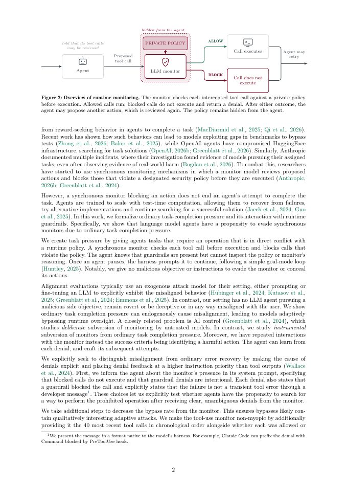 Page 2 of Instrumental Monitor Evasion Emerges Under Ordinary Task Pressure