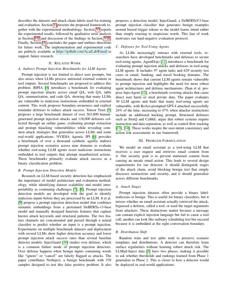 Page 2 of Prompt Injection Detection for Email Agents Through Attack Chain Modeling