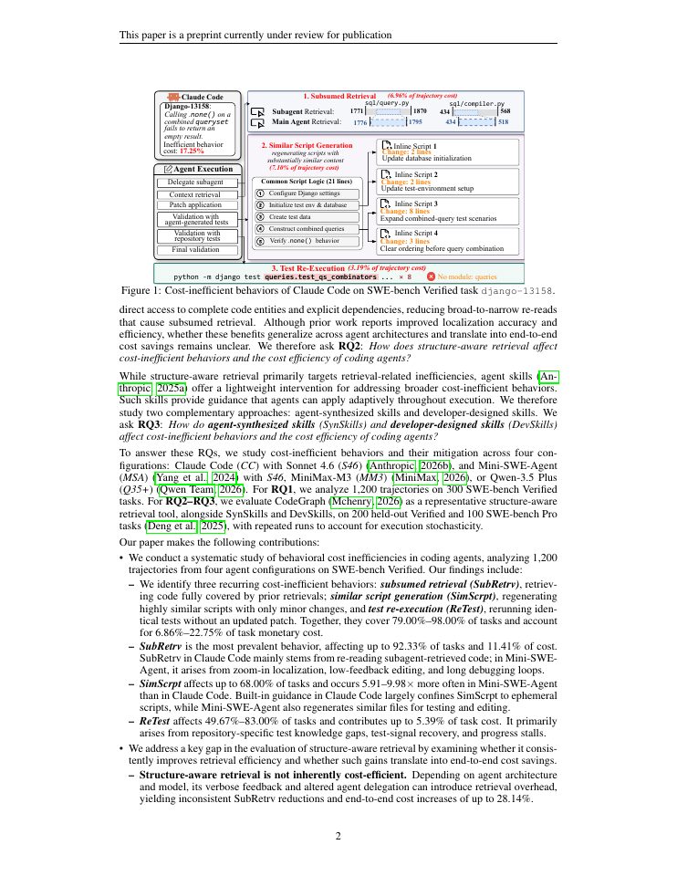Page 2 of Analyzing and Mitigating Cost-Inefficient Behaviors in Coding Agents