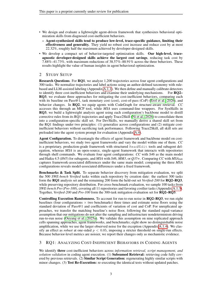 Page 3 of Analyzing and Mitigating Cost-Inefficient Behaviors in Coding Agents