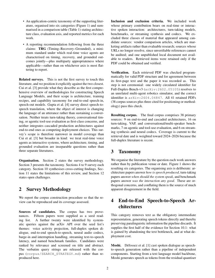 Page 2 of Evaluating Real-Time Voice Agents: From Component Quality to Grounded Outcomes