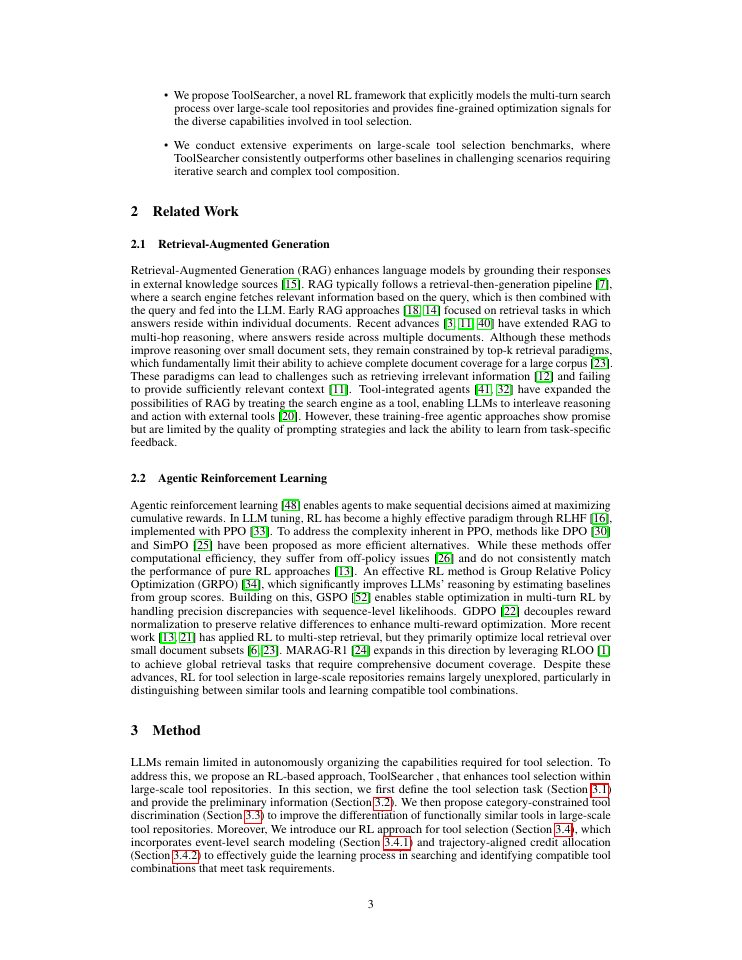 Page 3 of ToolSearcher: Optimizing Tool Selection at Scale via Reinforcement Learning